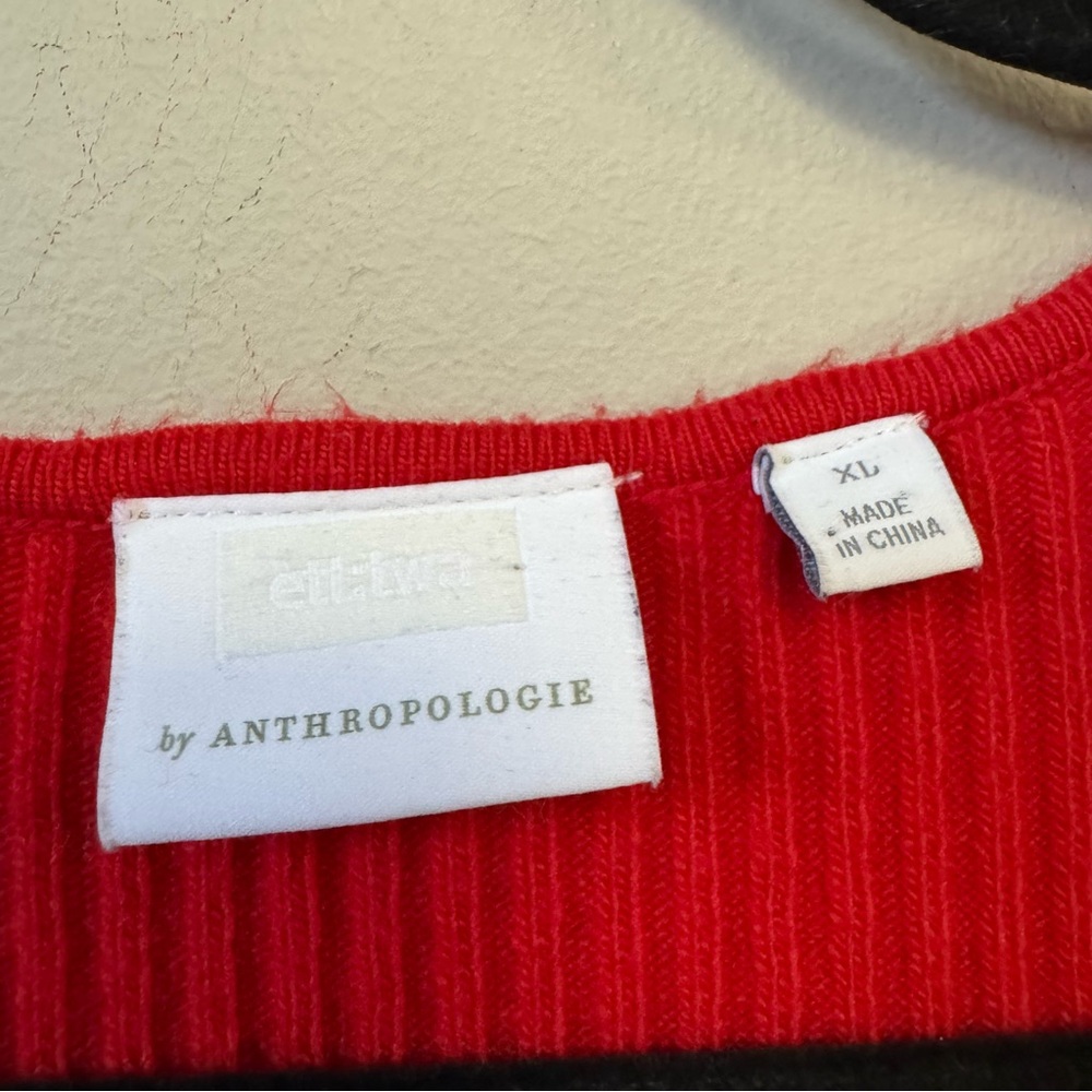 Ettiwa by Anthropologie Red merino wool blend split hem longline tunic sweater - Picture 4 of 5